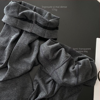 Colanți de damă din viscoză groși, pentru căldură, model solid, cu picioare