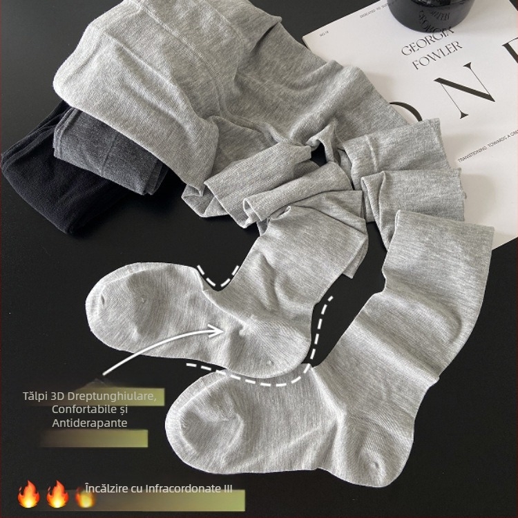 Colanți de damă din viscoză groși, pentru căldură, model solid, cu picioare