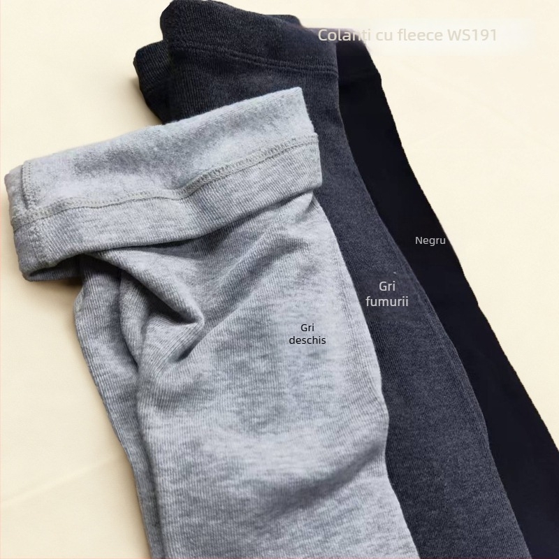 Colanți de damă din viscoză groși, pentru căldură, model solid, cu picioare