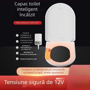 Capac de toaletă încălzit inteligent cu telecomandă – temperatură constantă, încălzire instantanee, formă U-V, polipropilenă