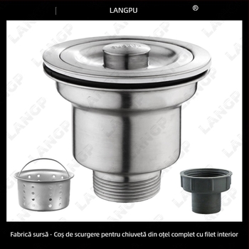 Drenaj chiuvetă bucătărie 8110 – oțel inox, LP, formă P, tip pull-up