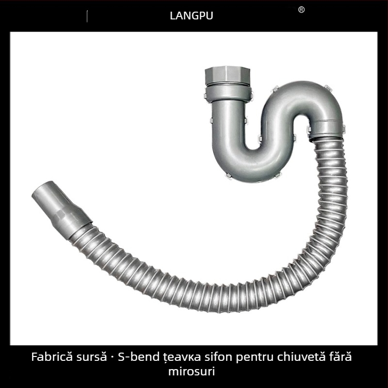 Drenaj chiuvetă bucătărie 8110 – oțel inox, LP, formă P, tip pull-up