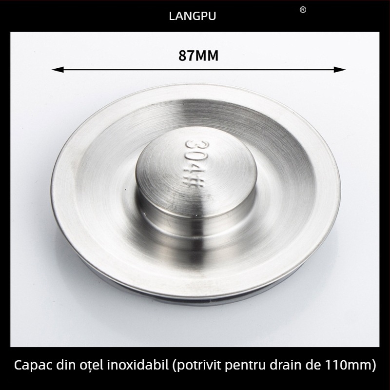 Drenaj chiuvetă bucătărie 8110 – oțel inox, LP, formă P, tip pull-up
