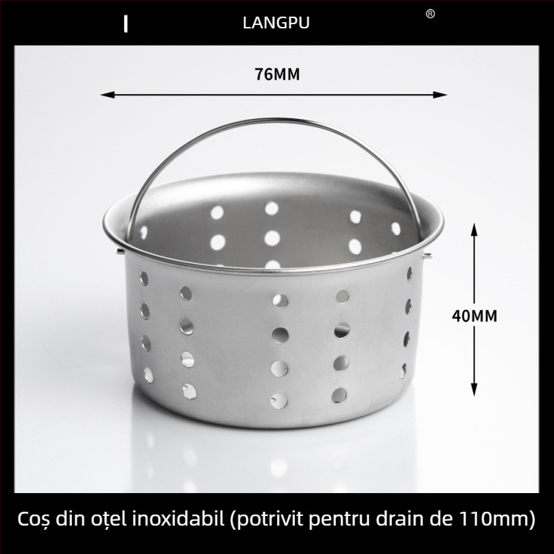 Drenaj chiuvetă bucătărie 8110 – oțel inox, LP, formă P, tip pull-up