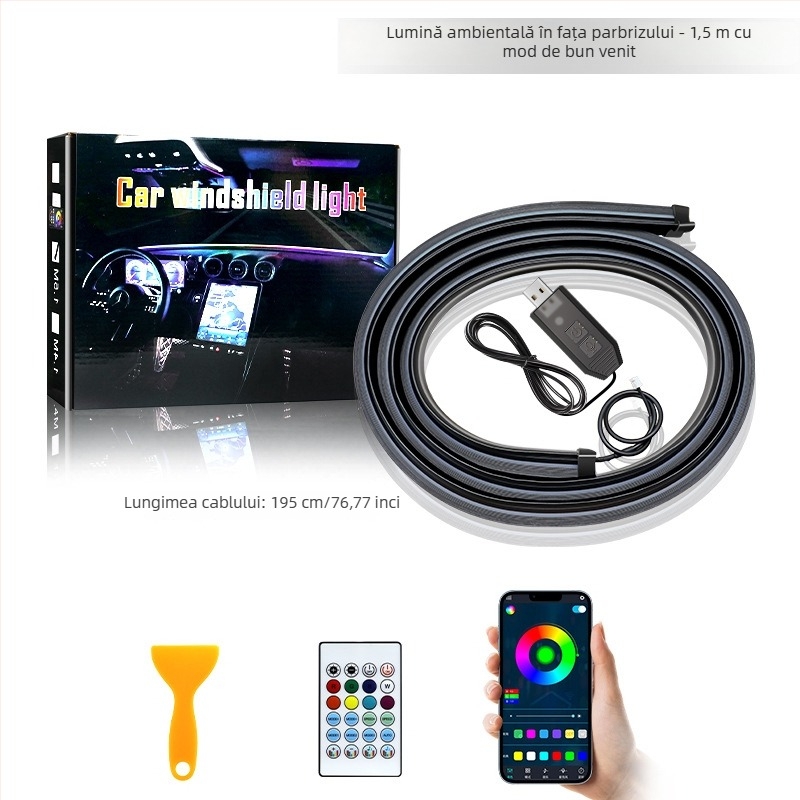 Lumină ambientală LED pentru parbrizul frontal – acrilic, 13W, 5V, 0.8A