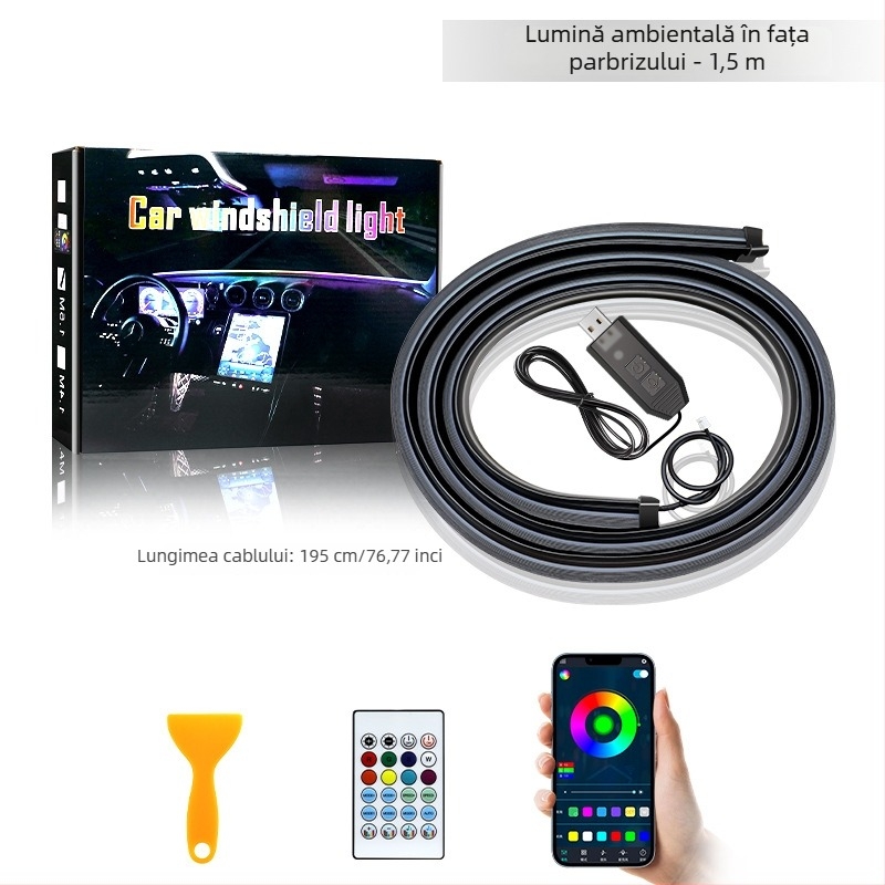 Lumină ambientală LED pentru parbrizul frontal – acrilic, 13W, 5V, 0.8A