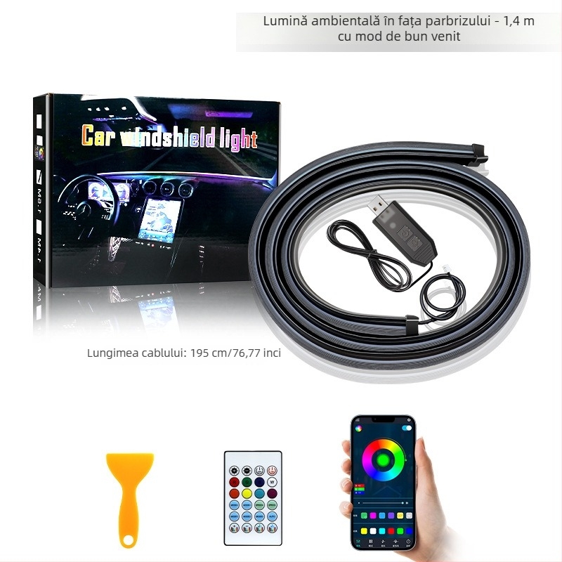 Lumină ambientală LED pentru parbrizul frontal – acrilic, 13W, 5V, 0.8A