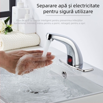 Robinet senzorial pentru chiuvetă - din oțel inoxidabil, disc ceramic, montaj pe blat, Ø20 intrare/ieșire, monocomandă