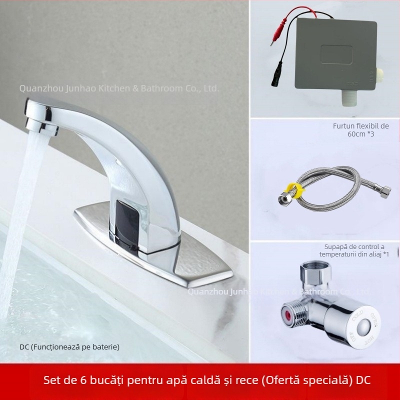 Robinet senzorial pentru chiuvetă - din oțel inoxidabil, disc ceramic, montaj pe blat, Ø20 intrare/ieșire, monocomandă