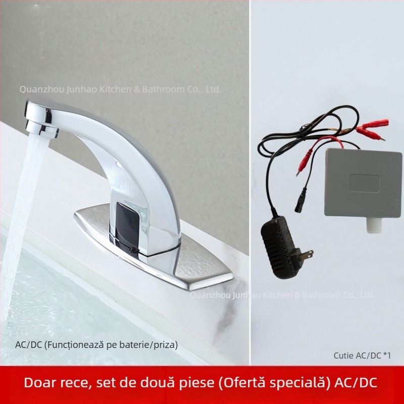 Robinet senzorial pentru chiuvetă - din oțel inoxidabil, disc ceramic, montaj pe blat, Ø20 intrare/ieșire, monocomandă