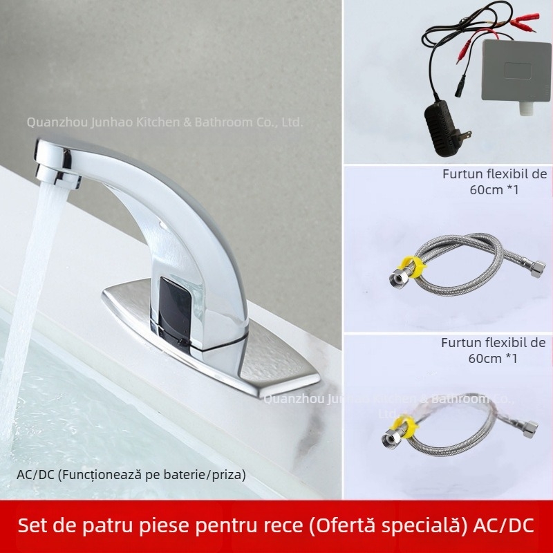 Robinet senzorial pentru chiuvetă - din oțel inoxidabil, disc ceramic, montaj pe blat, Ø20 intrare/ieșire, monocomandă