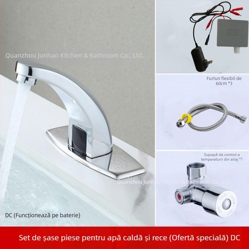 Robinet senzorial pentru chiuvetă - din oțel inoxidabil, disc ceramic, montaj pe blat, Ø20 intrare/ieșire, monocomandă