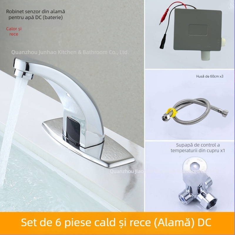 Robinet senzorial pentru chiuvetă - din oțel inoxidabil, disc ceramic, montaj pe blat, Ø20 intrare/ieșire, monocomandă