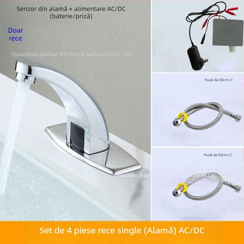 Robinet senzorial pentru chiuvetă - din oțel inoxidabil, disc ceramic, montaj pe blat, Ø20 intrare/ieșire, monocomandă