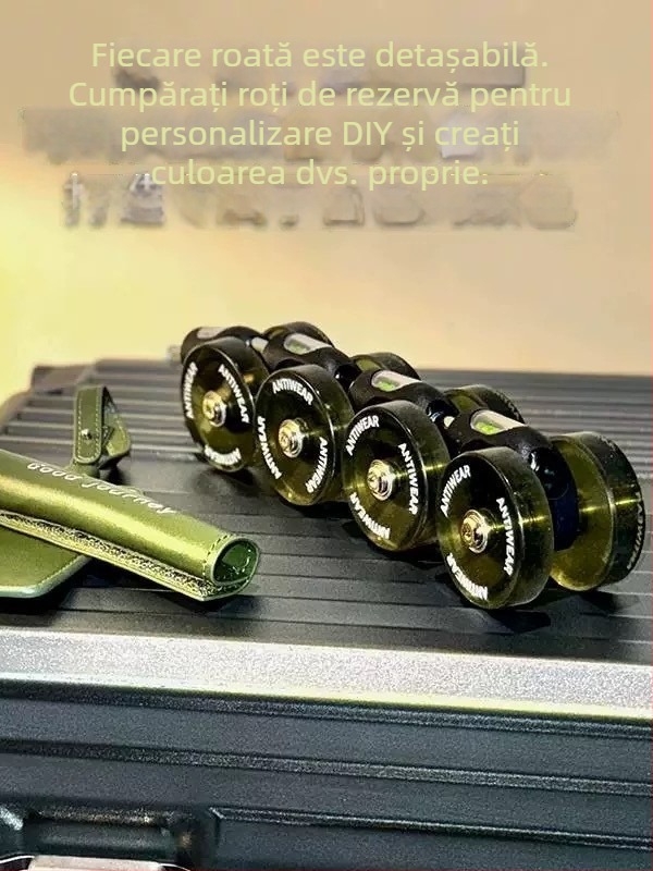 Set de roți pentru bagaje cu roți universale silențioase — Mige Fort, PU întărit, ultra-ușor, antibacterian, primăvara 2025