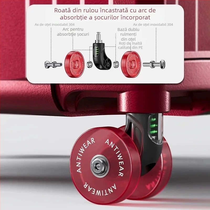 Set de roți pentru bagaje cu roți universale silențioase — Mige Fort, PU întărit, ultra-ușor, antibacterian, primăvara 2025