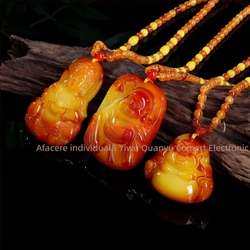 Pandant dragon de chihlimbar pe lanț de pulover, lanț cu bile, colier lung unisex, formă de picătură, stil vintage