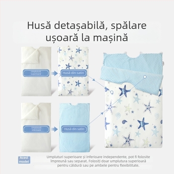 Cuvertură pentru copii pentru toate sezoanele, mai groasă pentru a preveni răceala, mărime medie spre mare, toamnă-iarnă, din bumbac 100%
