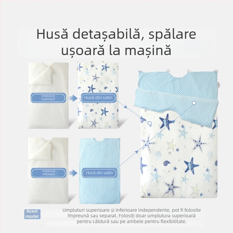 Cuvertură pentru copii pentru toate sezoanele, mai groasă pentru a preveni răceala, mărime medie spre mare, toamnă-iarnă, din bumbac 100%
