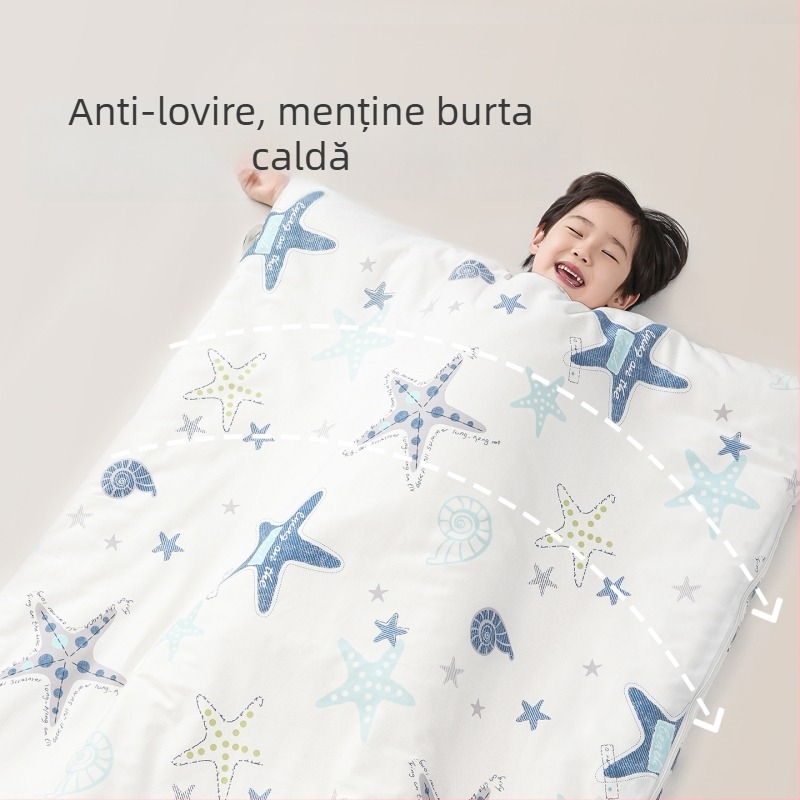 Cuvertură pentru copii pentru toate sezoanele, mai groasă pentru a preveni răceala, mărime medie spre mare, toamnă-iarnă, din bumbac 100%