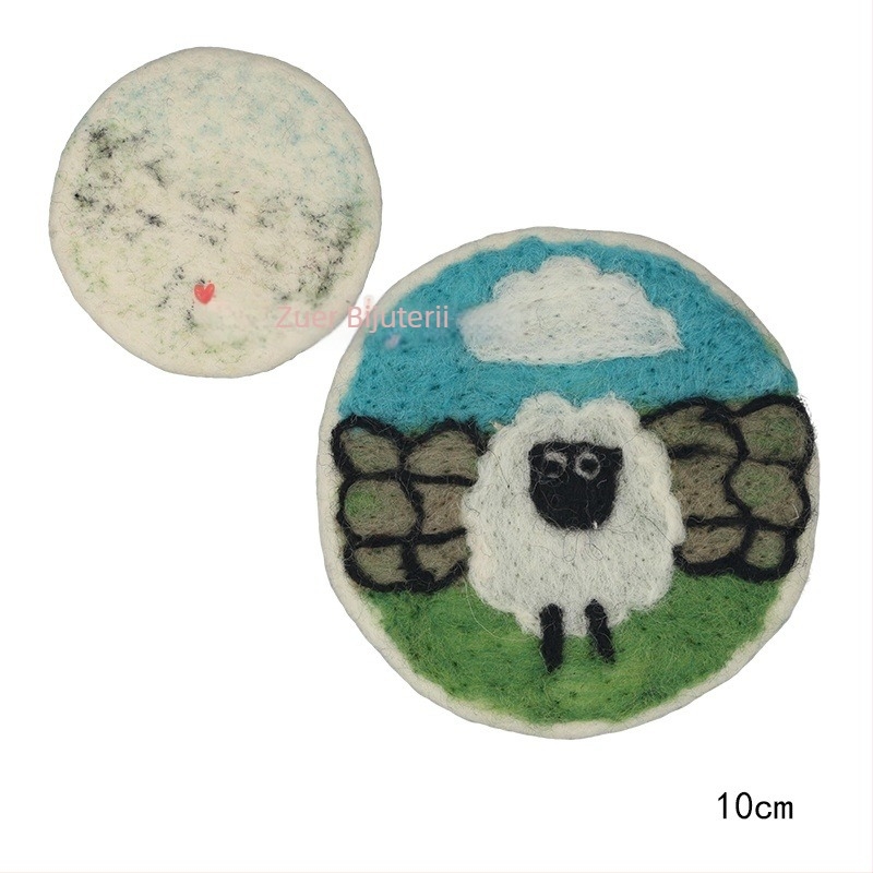 Accesorii DIY pentru bijuterii, suport de cană din felt cu miel, lucrat manual, stil desen animat