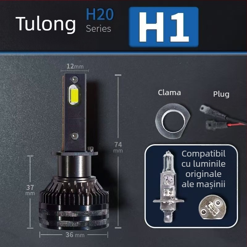 Faruri LED pentru mașină, lumină joasă, compatibile cu H1/4/7/11/9005/9012, 12V, 80–90W