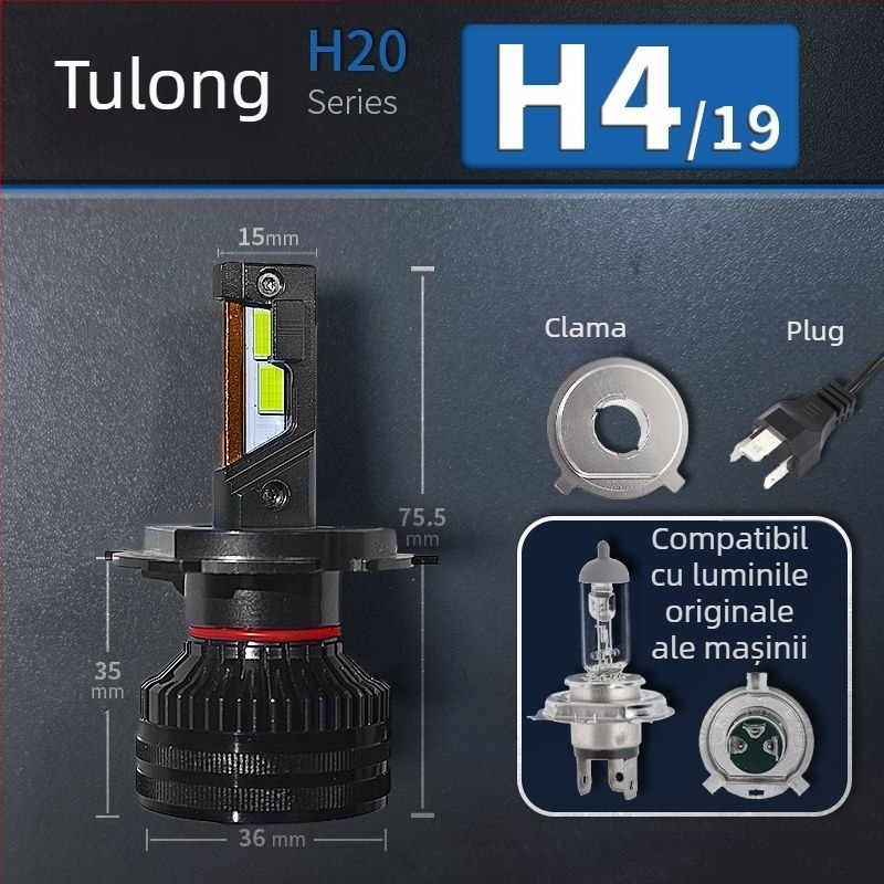 Faruri LED pentru mașină, lumină joasă, compatibile cu H1/4/7/11/9005/9012, 12V, 80–90W