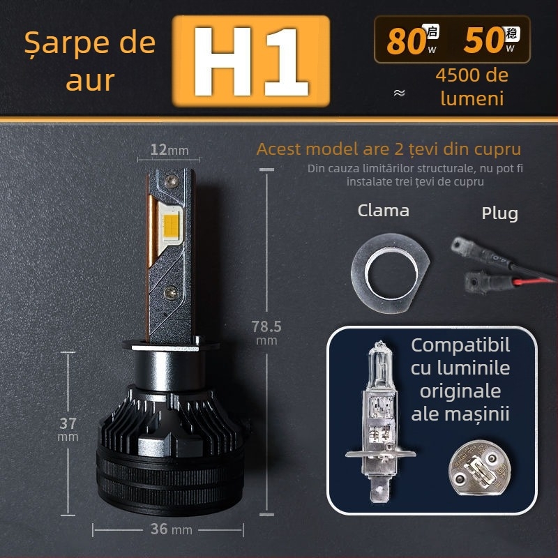 Faruri LED pentru mașină, lumină joasă, compatibile cu H1/4/7/11/9005/9012, 12V, 80–90W