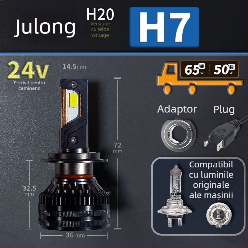 Faruri LED pentru mașină, lumină joasă, compatibile cu H1/4/7/11/9005/9012, 12V, 80–90W