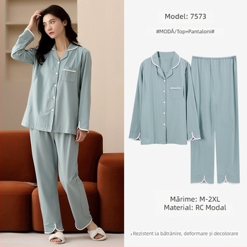 Pijamale de maternitate din modal, stil cardigan, mâneci lungi, decolteu în V, haine de casă respirabile pentru gravide