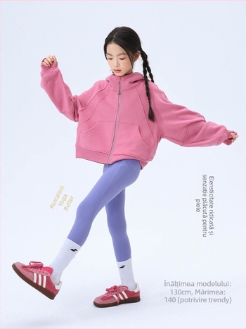 Colanți pentru fete din Lycra cu imprimeu rechin, talie înaltă, antibacteriali, pentru sport și yoga, nylon/spandex 75/25, pentru copii peste 8 ani