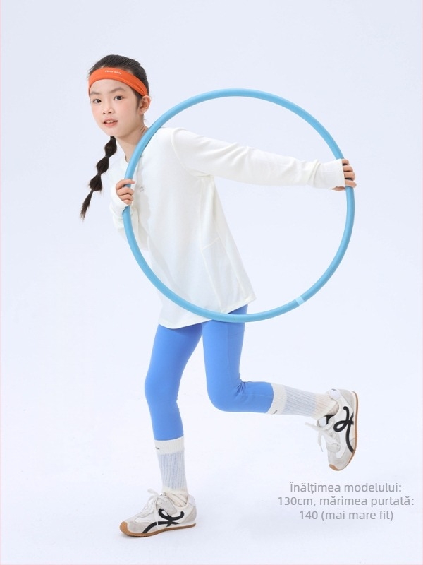 Colanți pentru fete din Lycra cu imprimeu rechin, talie înaltă, antibacteriali, pentru sport și yoga, nylon/spandex 75/25, pentru copii peste 8 ani