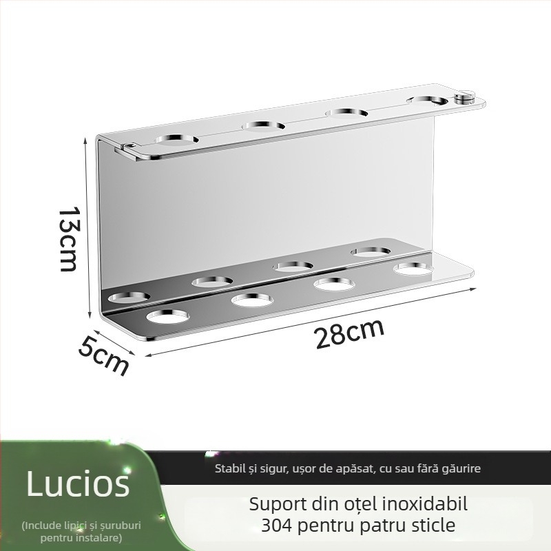 Dispenser de săpun din oțel inoxidabil 304, montat pe perete, fără găuri, acționat prin apăsare manuală, finisaj lucios, stil modern, pentru băile din hoteluri