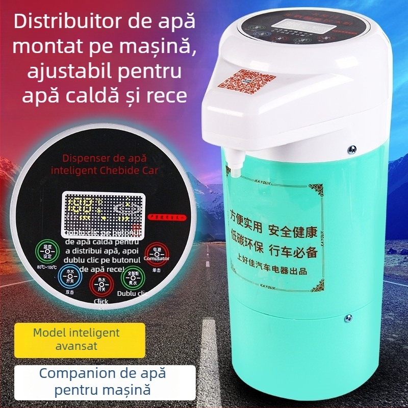 Dispenser de apă montat pe camion 24V cu încălzire inteligentă și fierbător pentru ceai — ABS + oțel inoxidabil, procesare personalizabilă