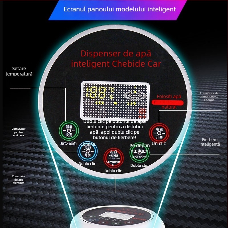 Dispenser de apă montat pe camion 24V cu încălzire inteligentă și fierbător pentru ceai — ABS + oțel inoxidabil, procesare personalizabilă