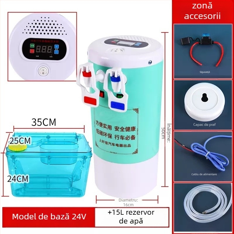 Dispenser de apă montat pe camion 24V cu încălzire inteligentă și fierbător pentru ceai — ABS + oțel inoxidabil, procesare personalizabilă