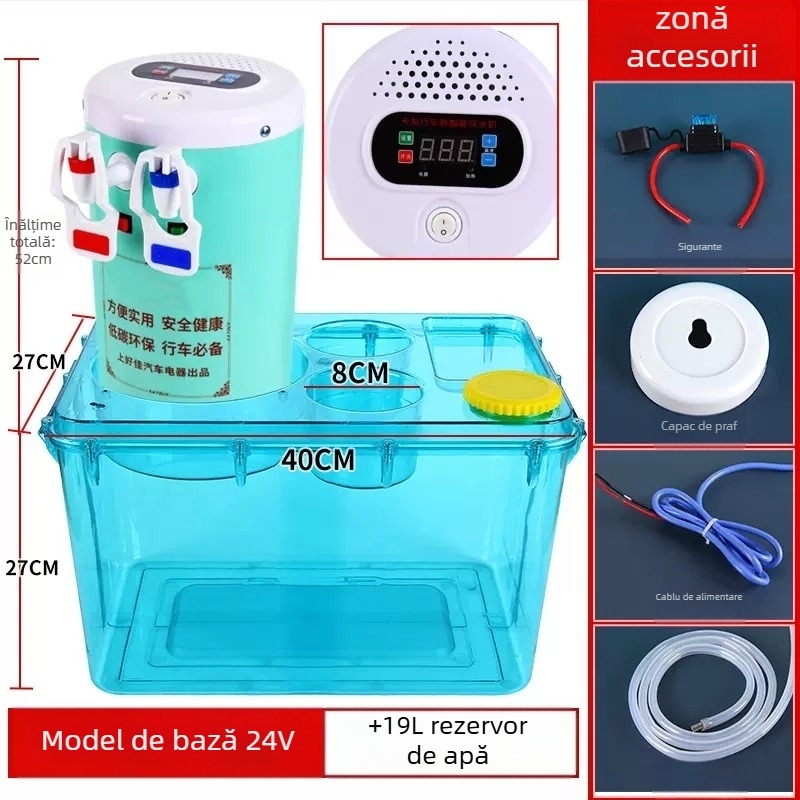 Dispenser de apă montat pe camion 24V cu încălzire inteligentă și fierbător pentru ceai — ABS + oțel inoxidabil, procesare personalizabilă