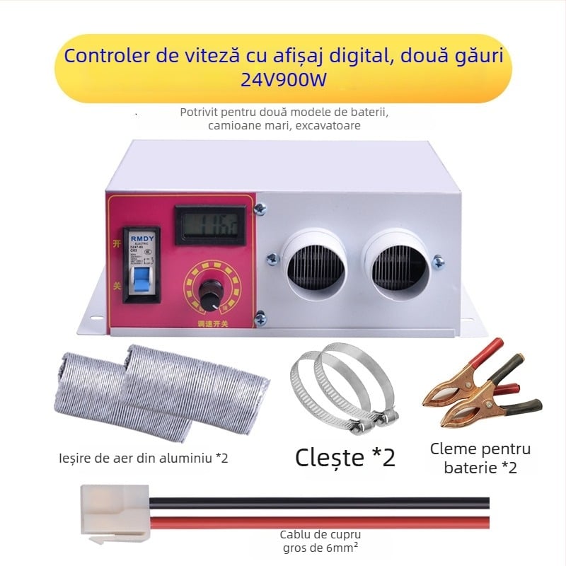 Încălzitor auto Bsq-928, 12V/24V, dezaburire parbriz, încălzire electrică