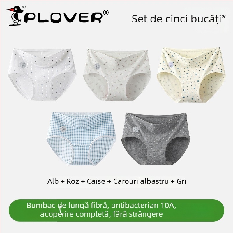 Chiloți femei din bumbac cu talie înaltă, antibacteriali, respirabili, uscare rapidă; țesătură tricotată; căptușeală 95–100% bumbac