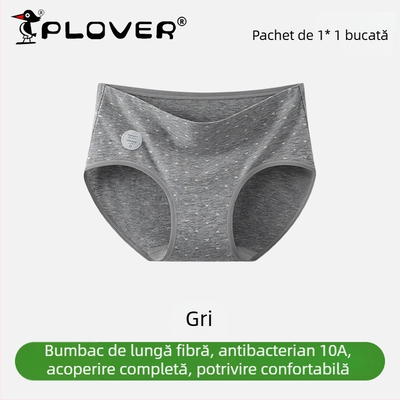 Chiloți femei din bumbac cu talie înaltă, antibacteriali, respirabili, uscare rapidă; țesătură tricotată; căptușeală 95–100% bumbac