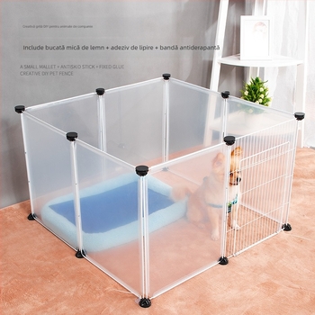 Gardă din plastic pentru interior pentru animale de companie, cu panou transparent, pentru câini și iepuri