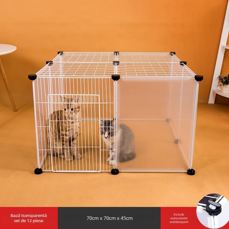 Gardă din plastic pentru interior pentru animale de companie, cu panou transparent, pentru câini și iepuri