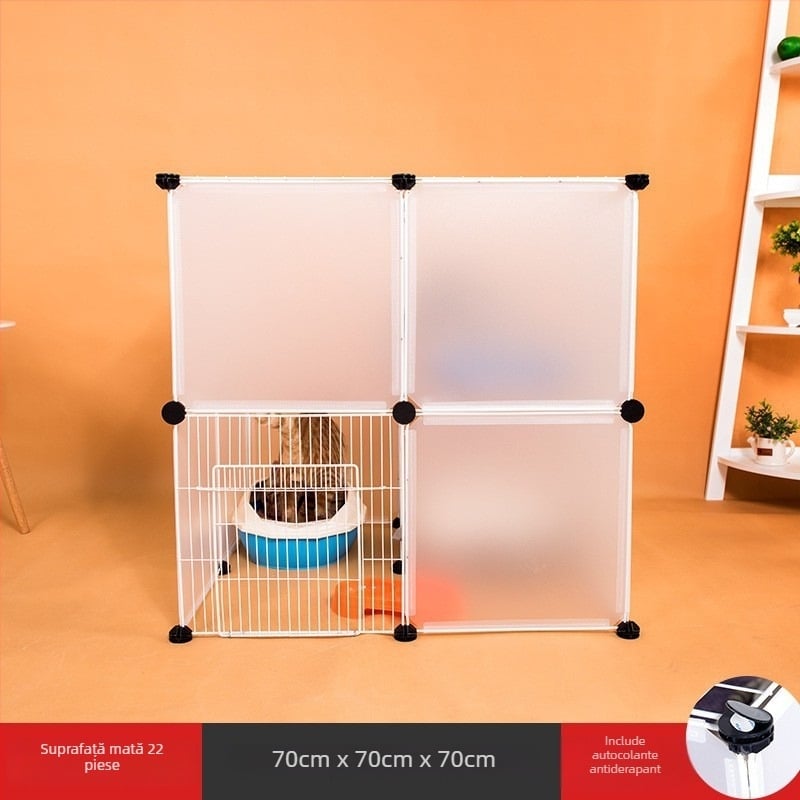 Gardă din plastic pentru interior pentru animale de companie, cu panou transparent, pentru câini și iepuri