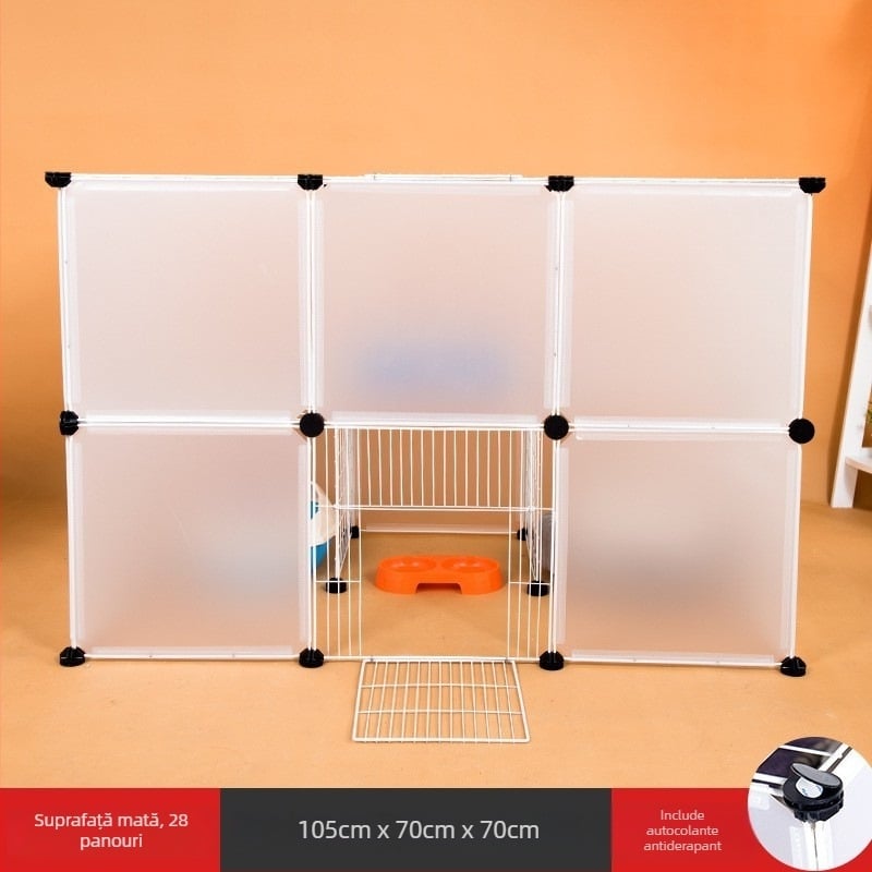 Gardă din plastic pentru interior pentru animale de companie, cu panou transparent, pentru câini și iepuri