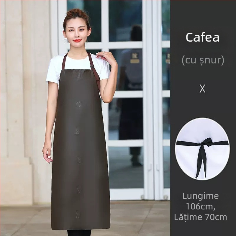 Șorț de bucătărie fără mâneci, din PU, rezistent la ulei și pete, stil minimalist modern, culoare uni