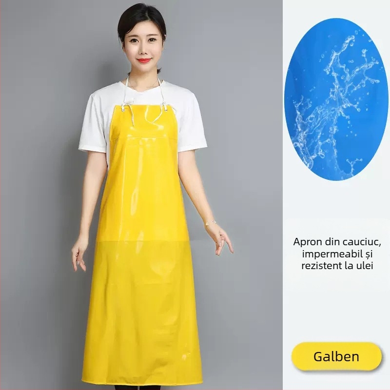 Șorț de bucătărie fără mâneci, din PU, rezistent la ulei și pete, stil minimalist modern, culoare uni