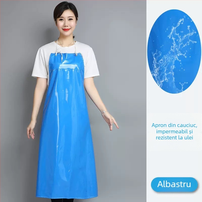 Șorț de bucătărie fără mâneci, din PU, rezistent la ulei și pete, stil minimalist modern, culoare uni