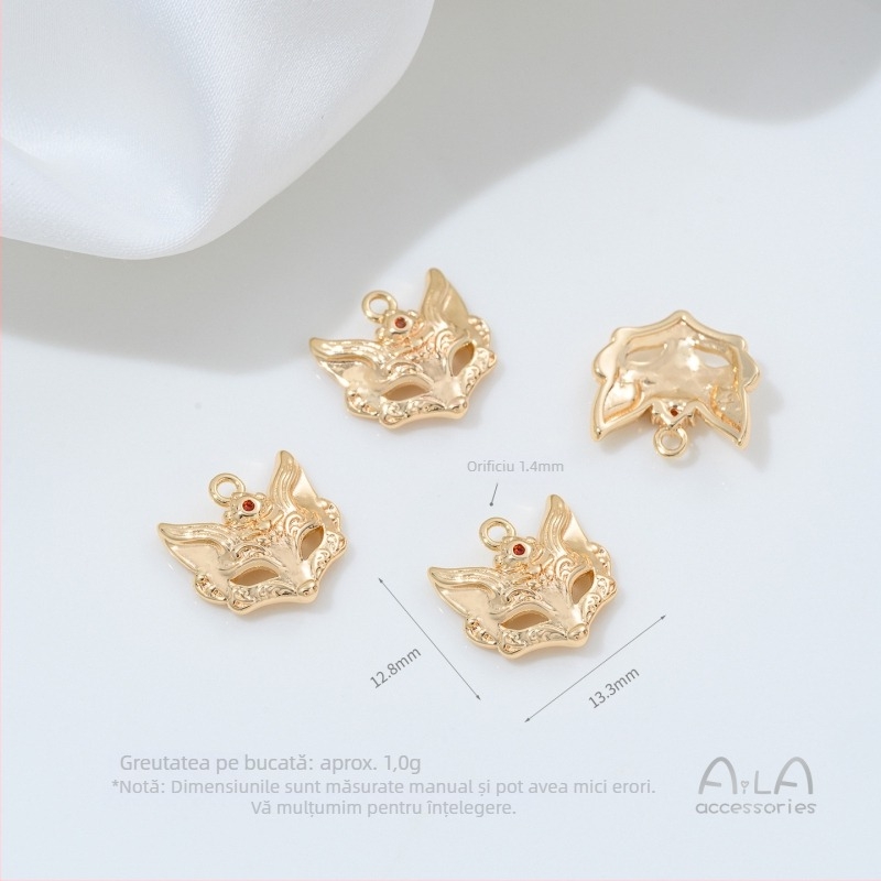 Pandantiv – protecție culoare aur 14K, aliaj cu acoperire argintiu/auriu, model pisică, design original, Toamnă 2025