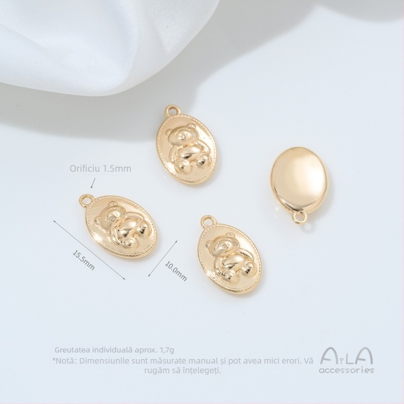 Pandantiv – protecție culoare aur 14K, aliaj cu acoperire argintiu/auriu, model pisică, design original, Toamnă 2025