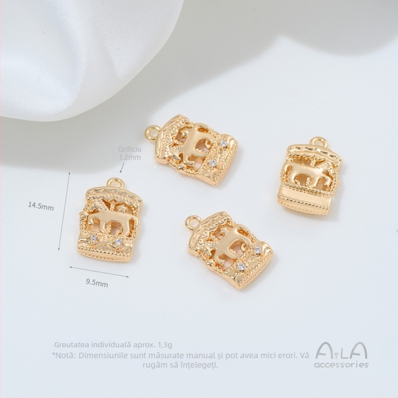 Pandantiv – protecție culoare aur 14K, aliaj cu acoperire argintiu/auriu, model pisică, design original, Toamnă 2025